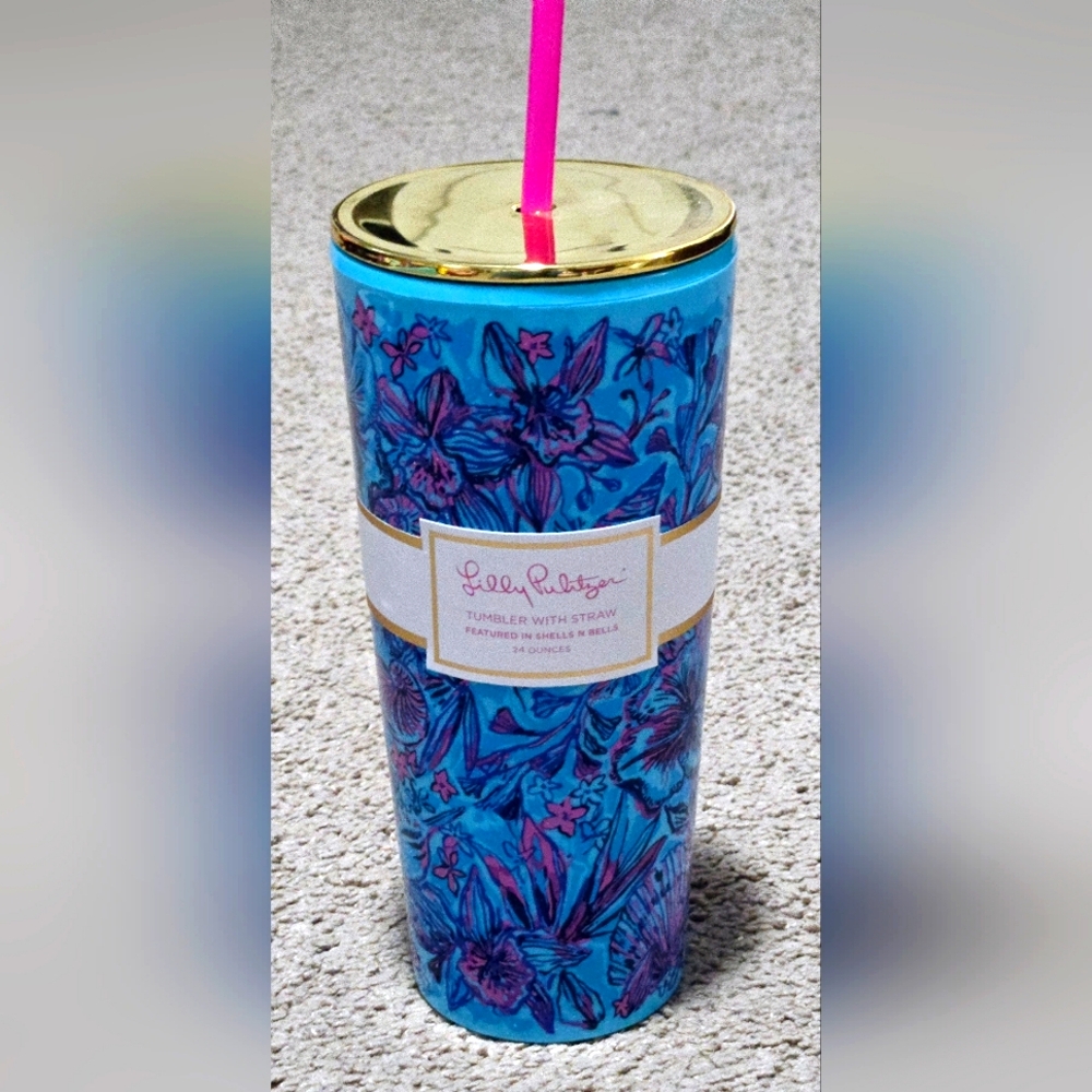 Lilly Pulitzer Tumbler W/Straw 24 Oz Nwt